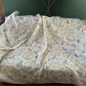Beautiful Spring rectangular spring butterfly & bird tablecloth 100% polyester